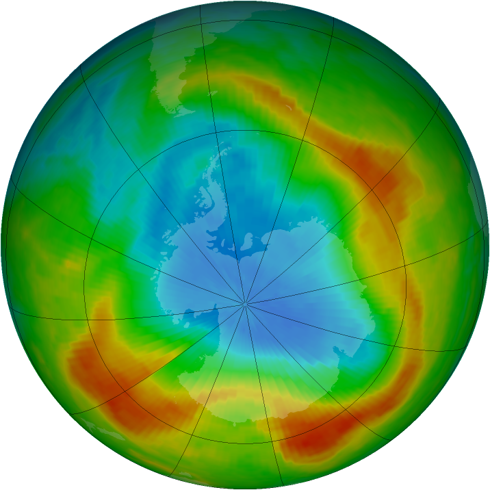 Antarctic ozone map for 06 November 1980